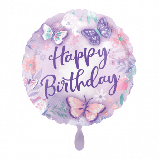 Happy Birthday- Butterfly Purple